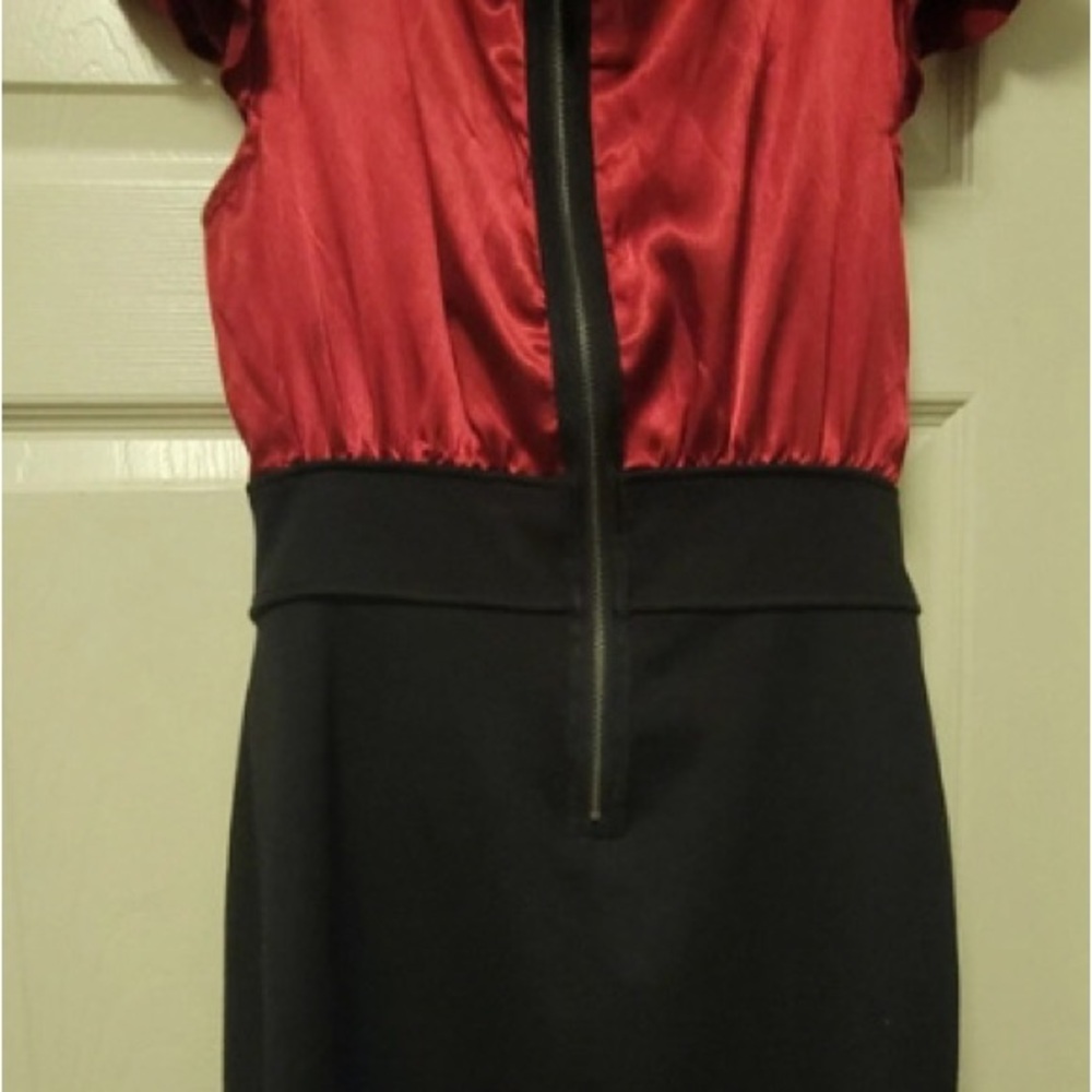 Elegant Red and Black Women's Dress